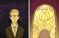 Mr. Spender standing in front of Texas Walker's room. (Chapter 4, Page 13)