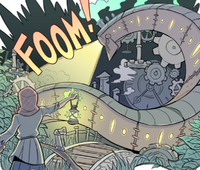 The Ghost Train's world mixing with Patchworm's. (Chapter 5, Page 112)