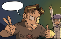 Mr. Puckett proudly announcing his losses at Monopoly to Zoey. (Chapter 4, Page 2)