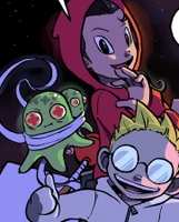 Isabel carrying some Doctopi. (Chapter 2, Page 28)