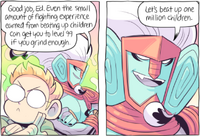 Muse One Million Children.png (280 KB) Muse congratulates Ed on their victory and advises them to beat up more children. (Chapter 5, Page 163)