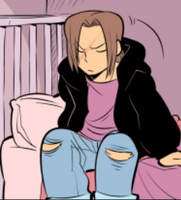 Stephen sits up on his bed. (Chapter 6, Page 5)