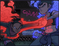 Isabel in a training fight against Scabs. (Chapter 4, Page 59)