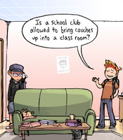 Isaac and Max entering the clubroom. (Chapter 3, Page 40)