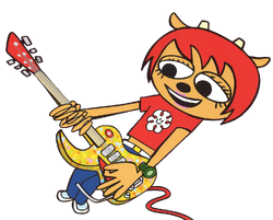 262568 - safe, artist:imrachets, lammy (parappa the rapper), parappa ( parappa the rapper), bovid, canine, caprine, cat, dog, feline, lamb,  mammal, sheep, anthro, parappa the rapper, um jammer lammy, beanie, blonde  hair, blue