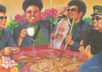 Colonel Noodle depicted as Kim Jong-il, celebrating BBM's death.