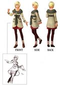 Concept art of Eve's regular clothing.