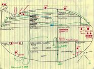 Sophronia's map of Mademoiselle Geraldine's, drawn while she was alone on board attempting to foil the Picklemen plot.