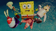 Spongbob and team are flying