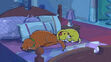 Martha Lorraine and Skits are sleeping in bed