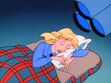 Miranda sleeping and having a Baa-bara's nightmare