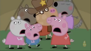 Peppa Pig, George Pig, Pedro Pony, Suzy Sheep, Danny Dog and Wendy The Wolf screaming