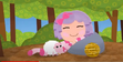 Pillow Featherbed Sleeping on a rock