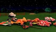 Ray, Dasha and Libby fall asleep at the end of Wilbur's Camp Out
