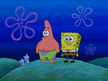 Spongebob and patrick see the pirate ship