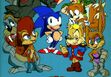 Sonic, Tails, Sally, Bunnie, Antoine, and Rotor