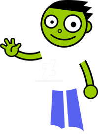 Pbs kids digital art dash waving hello 1999 by only3arts-dd5dt5y