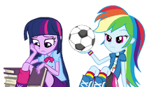 Rainbow and Twilight Bored Vector in Equestria Girls (1)