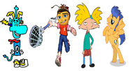 Thomas as Rayman, Spike as Barry B. Benson, and Arnold and Flash Sentry as Jak and Daxter