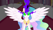 Celestia with King Sombra-like eyes S3E01