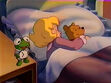 Cory (Cartoon All-Stars to the Rescue) sleeping with Winnie the Pooh in bed