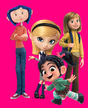 Coraline Jones, Penny Peterson, Vanellope von Schweetz and Riley Andersen