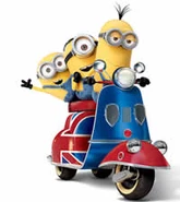 Minions ride bike