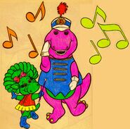 Barney and baby bop march in a parade by bestbarneyfan-d6ozwfm