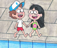 Dipper and Candy at the Poolside