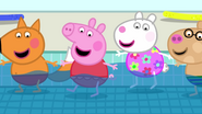 Peppa and her friends at swimming class