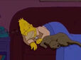 Grampa Simpson was sleeping in the couch
