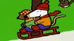 Cyril and Maisy Mouse are riding the Sled