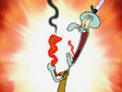 Squidward screaming as he burns on tentacles Restraining Spongebob