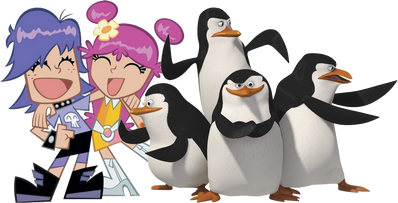 Skipper, Kowalski, Private, Rico, Ami and Yumi