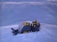 Topper the Penguin sleeping