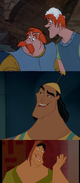 Kronk and Pacha, Sir Ector and Sir Kay as The Construction Workers
