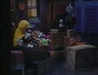 Big Bird, Telly and Buster are all asleep at the end of Bedtime Stories and Songs