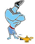 Johnny Bravo as the genie