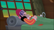 Captain Hook sleeping in bed