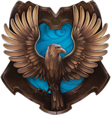 Ravenclaw crest with eagle and hogwarts castle