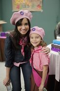 G. Hannelius (age 5) on the set of Sonny with a Chance with Demi Lovato.