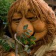 Junior Gorg breaks down into tears as he says goodbye to his plant before he drops it into Fraggle Rock