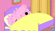 Mummy Pig and Daddy Pig are sleeping in bed in My birthday party