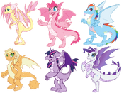 The Mane Six as Dragons
