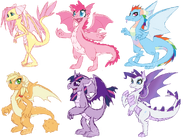 The Mane Six as Dragons