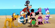 Mickey and the gang as pirates in Mickey's Pirate Adventure