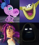 Bloofy (with Pouchy, Lance Slashblade and Deep Dark Secret as an extras) as CFO of Mattel