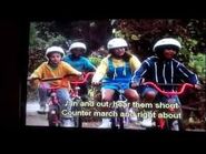 Christian, Toby, Michelle and Brandon riding their bikes in Campout at Walt Disney World