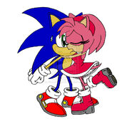 Sonic and Amy kissing