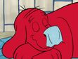Clifford The Big Red Dog was sleeping with this blanket on his nose